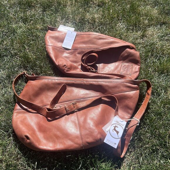 NWT ASHWOOD By Harrods Bison Genuine Leather Large Handbag Cognac Retail $150 - Picture 12 of 13